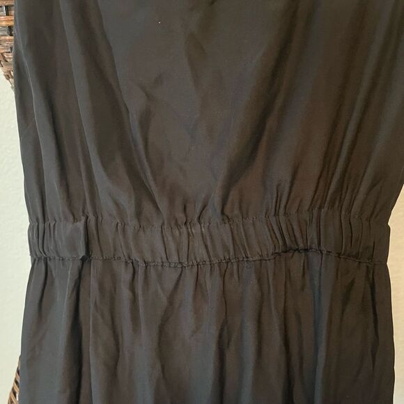 Parker 100% silk empire waist low back Black Maxi Dress M prom event fancy - Picture 2 of 6